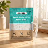 Fil dentaire biodégradable naturel avec pailles de maïs et de blé, styles à fil simple et double, saveur menthe OEM/ODM