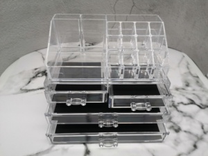 Acrílico organizador de escritorio claro Multi-función extraíble maquillaje cepillo titular Casa de almacenamiento de envases cosméticos con 4 dibuja - Product Image 3