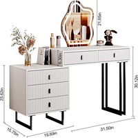 Coiffeuse multifonction en bois style crème, moderne et simple, avec rangement intégré pour maquillage, très prisée sur internet
