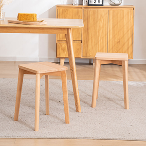 Chinese-style Minimalist Solid Wood Square <b>Stool</b> Stackable Space-saving Eco-Friendly Home Hotel Living Room Coffee Shops - Product Image 4