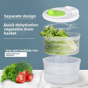 Escurridor de ensalada multifunción, secador de lechuga, escurridor manual de verduras, colador para lavar y secar hojas, accesorios de cocina - Product Image 3