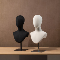 Cabeza de Maniquí de Plástico con Base Metálica y Torso Realista para Exhibición de Pelucas, Sombreros, Bufandas y Collares