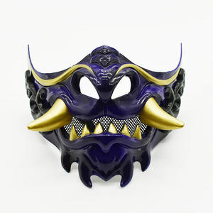 Maschera Unisex per Halloween, Guerriero Fantasma, Maschera da Ballo in Maschera con Denti e Teschio, Stile Giapponese Hannya, Demone Kabuki, Prajna, Samurai, <span class=keywords><strong>Oni</strong></span>, Diavolo - Product Image 3