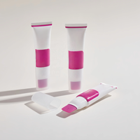 Tubo cosmetico ovale funzionale in plastica con tappo applicatore massaggiante in silicone per maschera viso e crema depilatoria