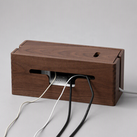 Boîte de gestion de câbles en bois massif, organisateur de cordons pour bureau, téléviseur, ordinateur, système de concentrateur USB pour dissimuler les multiprises et les câbles, fabrication OEM