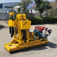 Foreuse hydraulique diesel portable pour puits d'eau, petite, avec boîte de vitesses et pompe, profondeur 100 m