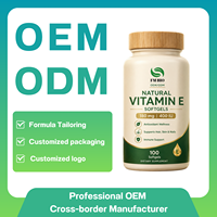 Complément alimentaire naturel à la vitamine E 400 UI en gélules molles, antioxydant pour la peau, les cheveux et les ongles, marque privée OEM ODM
