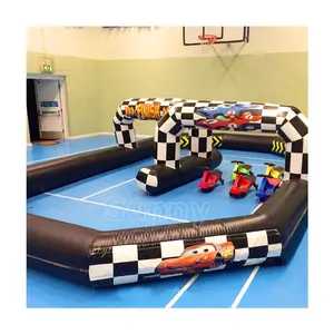 Outdoor game toys go kart race inflatable race bumper ball mini car racing track for sale