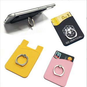 Soporte de teléfono con anillo de Metal, billetera para teléfono móvil, funda de silicona para tarjetero - Product Image 2