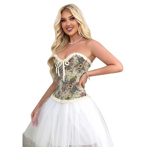 Femmes Corset Top Vintage Monet Peinture à l'huile Fleur Korset <span class=keywords><strong>Bustier</strong></span> Gothique Taille Shaping Corset <span class=keywords><strong>Lingerie</strong></span> - Product Image 6