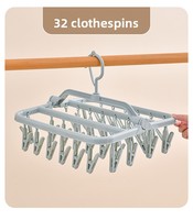 Séchoir rotatif double barre à 360 degrés, multi-pinces, pour vêtements, sous-vêtements et chaussettes, pliable, pour la maison, vente en gros