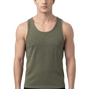 Plus Size <b>Men</b> 100% Cotton Eco-Friendly Tank Top <b>Sleeveless</b> O Neck <b>Vest</b> Breathable Knitted Casual Gym Wear - Product Image 1