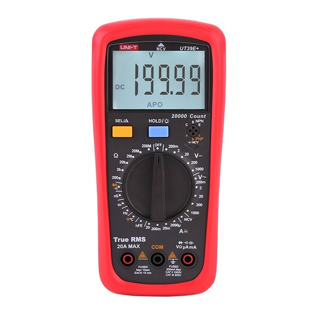 UNI-T UT39E+ Newest Digital Multimeter Data Hold AC DC Voltmeter Ammeter Resistance Capacitance Tester Diode Transistor Tester