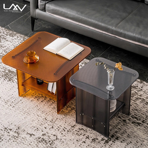 Moderno Simple Villa Sala de estar <span class=keywords><strong>Mesa</strong></span> de centro Set Hotel Dormitorio Sofá Plástico <span class=keywords><strong>Mesa</strong></span> auxiliar Muebles - Product Image 5