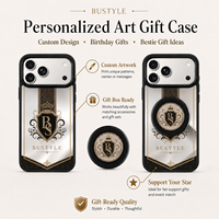 Étui de téléphone miroir personnalisé haut de gamme avec support magnétique ou sangle pour téléphone, coffret cadeau, illustration personnalisée pour iPhone 16 17 18 Pro Max