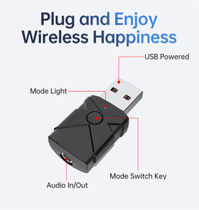 Super 5 in 1 USB <b>Bluetooth</b> 5.2 Receiver <b>Transmitter</b> Wireless Audio Adapter Sound Card 3.5mm Aux for TV Computer Car Speaker PC - Product Image 4