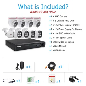 AHD CCTV-Kamerasystem 8 Kanäle 5MP Analog Security KIT Mit DVR Outdoor Indoor Eingebaute Audio überwachung P2P Plug and Play