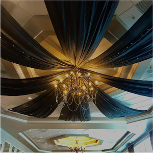 2025 luxe <span class=keywords><strong>mariage</strong></span> mousseline de soie tissu drapé toile de fond décorations tente <span class=keywords><strong>plafond</strong></span> Swag rideau suspendu pour <span class=keywords><strong>mariage</strong></span> événement fête - Product Image 3