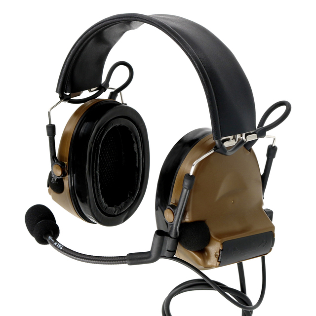 TAC-SKY Silicone Earmuff Active Noise Reduction Tactical Sports Headset IPX-4 Waterproof Wired Battery Earphones Less 3 Hours