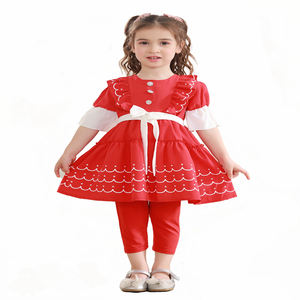 Vestido de Verano para Niña, Venta al por Mayor de Fábrica Jinhai, Vestido con Lazo en la Cintura y Encaje para Niñas - Product Image 1