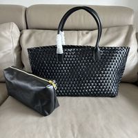 Sac à Main Tressé Haut de Gamme Simple et Tendance pour Femme, Sac à Bandoulière en Cuir Véritable, Sac Shopping de Luxe, Sacs à Main Mode