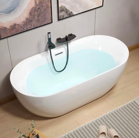 Baignoire autoportante monobloc sans soudure en acrylique écologique à double isolation, forme ovale, pour usage indépendant adulte, garantie 5 ans et plus