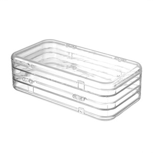 Boîte de rangement transparente pour Nail Art, organisateur de bijoux rectangulaire multifonctionnel avec couvercle pour outils et accessoires de beauté - Product Image 3