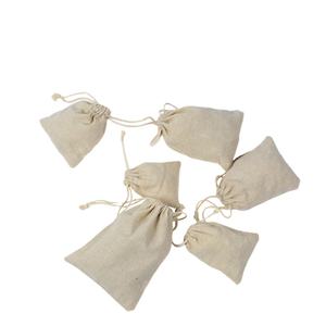 Sac <span class=keywords><strong>de</strong></span> rangement en coton lin blanc, sac à cordon, pochette en Jute, petit cadeau <span class=keywords><strong>de</strong></span> noël, pochette à cordon coulissant - Product Image 4