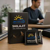 Shilajit Film Oral Dissoluble Riche en Minéraux pour Vitalité Quotidienne, Énergie et Bien-être – Bandes de Suppléments Marque Privée OEM