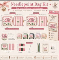 Kit de bolsa de almacenamiento para punto de cruz Butterfly Cherry Mahjong, de lona de algodón estampada DIY, con cremallera de tres lados, para adultos, para autoacabado