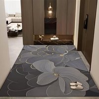 Crystal Velvet Blue Floral Area Rug Printed Carpet Floor Mat for Living Room Bedroom Entryway Home Decor Wholesale Suppliers B2B