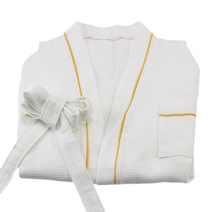 חלוק וופל איכותי מבית חרושת, צווארון קימונו עם לוגו מותאם אישית, חלוקי ספא יוקרתיים מכותנה לנשים, חלוק רחצה לספא - Product Image 4