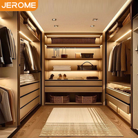 Système d'armoires ouvertes sur mesure haut de gamme pour chambre à coucher, armoire modulaire en bois pour vêtements, meuble de rangement pour rénovation de condo