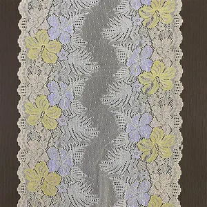Elbise konfeksiyon partisi için 3D fantezi çiçek süslemeli dantel dekoratif örgü dantel kumaş
