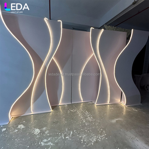 LEDA boda lujo LED telón de fondo luz blanco acrílico telón de fondo decoración de escenario fiesta evento fondo - Product Image 3