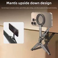 Nouveau support de téléphone multifonctionnel 2026 pour prise de vue, compatible avion, train à grande vitesse, lit et bureau, portable, pliable, magnétique, en alliage d'aluminium