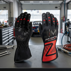 Gants de karting personnalisés pour sports d'été en plein air, antidérapants, respirants, à doigts coupés / Gants de course de karting (tissu) - Product Image 3