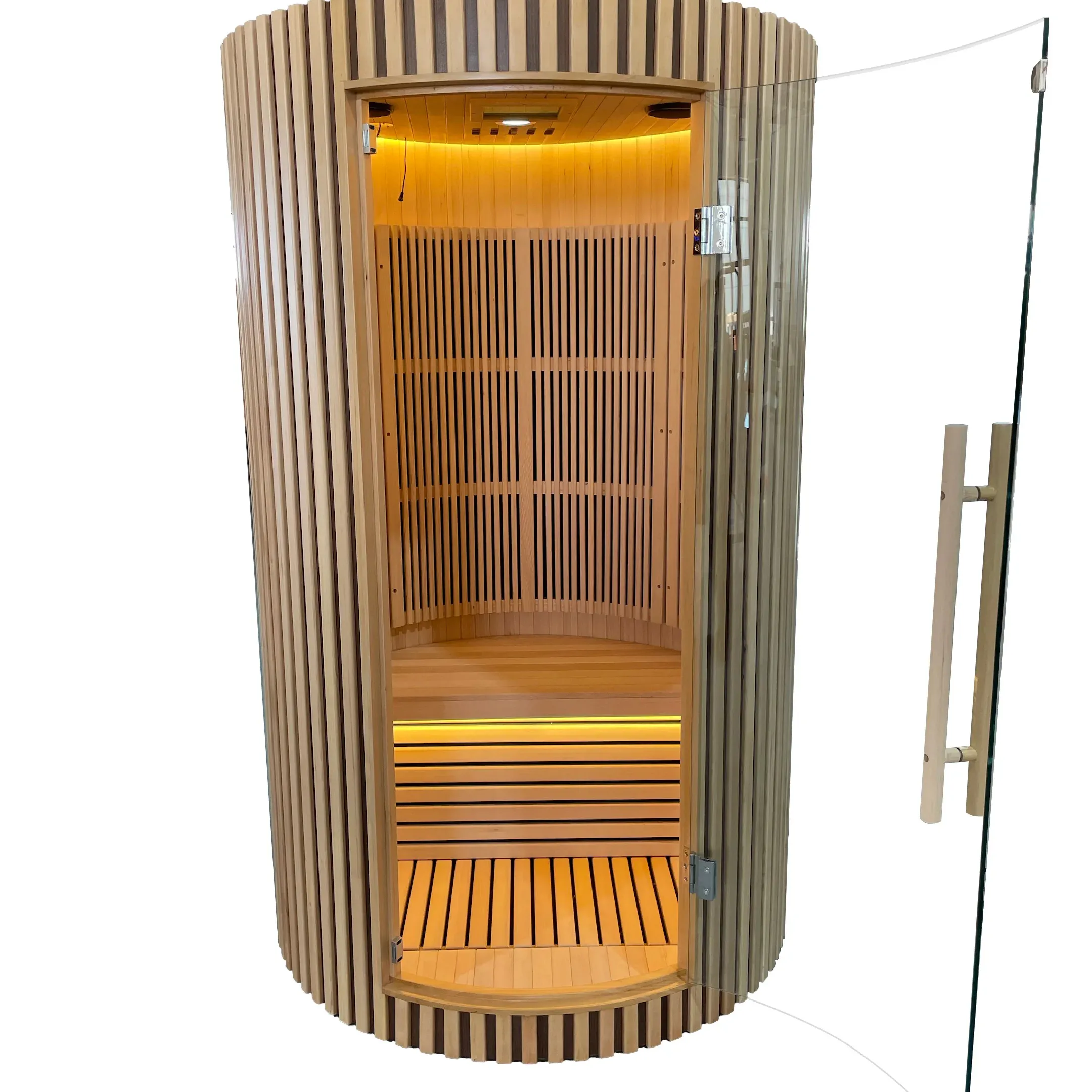 Cabine de sauna infrarouge lointain moderne intérieur salle de sauna infrarouge pour 1 à 2 personnes