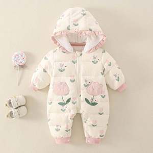 Baby Girls Coat Thickened Down <b>Jackets</b> Warm Floral Outerwear Children's Hooded <b>Winter</b> Fashion Snowsuit - Product Image 5