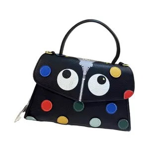 High quality Korea Style Simple Style Big Eye Series Handbag With Graffiti Spot Latest Bag For Lady