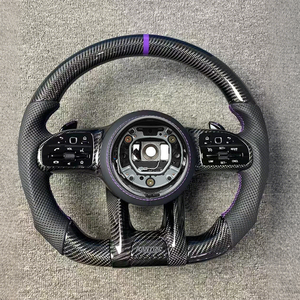 Volant en cuir et fibre de carbone personnalisé, modifié et amélioré pour W205 W212 W222 W213 C63 CLS - Product Image 4