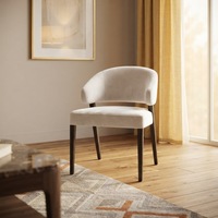 Chaise de salle à manger contemporaine rembourrée en tissu de haute qualité, style moderne, pour la maison et le bureau, avec pieds en bois - Vente en gros DISHI