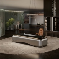Bureau de direction en noyer, mobilier de bureau modulaire, nouveau design moderne, ensemble bureau et chaise