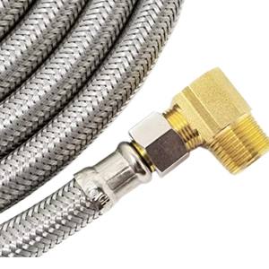 Kit de <span class=keywords><strong>tuyau</strong></span> de vidange pour <span class=keywords><strong>lave</strong></span>-<span class=keywords><strong>vaisselle</strong></span> Ligne <span class=keywords><strong>d</strong></span>'alimentation de <span class=keywords><strong>tuyau</strong></span> antidéflagrante en acier inoxydable Connecteur à compression de 3/8" - Product Image 2