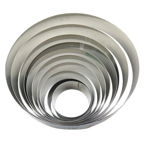 Moule à tarte en acier inoxydable 304, épaisseur 1,0 mm, hauteur 3 cm, réutilisable, compatible cuisson au four, sans trou, pour mousse, pâtisserie, <span class=keywords><strong>cercle</strong></span> à tarte - Product Image 1