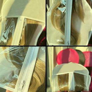 Organizador de almacenamiento de peluca colgante con forma de reloj de arena único, bolsa de almacenamiento de peluca con forma de reloj de arena a prueba de polvo con colgador - Product Image 4