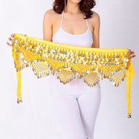Foulard de danse orientale en velours avec paillettes et pompons pour femme, ceinture de danse du ventre, vente en gros, livraison directe