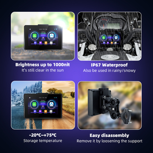 หน้าจอสัมผัส IPS ระบบ Linux กันน้ำ IP67 ขนาด 5 นิ้ว แบบไร้สาย รองรับ CarPlay และ Android Auto สำหรับมอเตอร์ไซค์ ป้องกันการโจรกรรม ถอดออกได้ - Product Image 4