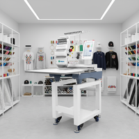 Machine à broder informatisée DISEN à tête unique 12/15 aiguilles pour broderie 3D de logos sur casquettes, patchs, chaussures plates et chaussettes