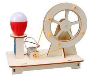 OKYN-G5404 핸드 크랭크 턴테이블 발전기 <span class=keywords><strong>DIY</strong></span> 과학 실험 교육 키트 <span class=keywords><strong>DIY</strong></span> 나무 키트 - Product Image 2